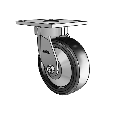 6 Series Kingpinless Casters Top Plate Swivel Caster with 6 x 2 Trans-forma LT (Flat) Wheel