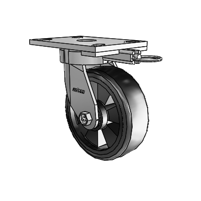 6 Series Kingpinless Casters Top Plate Swivel Caster with 6 x 2 Trans-forma LT (Flat) Wheel