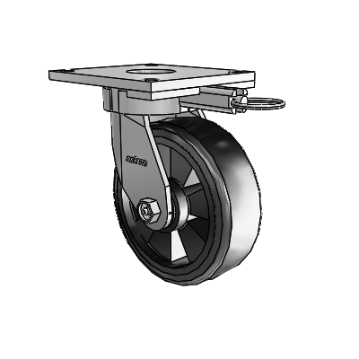 6 Series Kingpinless Casters Top Plate Swivel Caster with 6 x 2 Trans-forma LT (Flat) Wheel