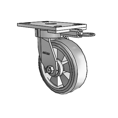 6 Series Kingpinless Casters Top Plate Swivel Caster with 6 x 2 Trans-forma (Flat) Wheel