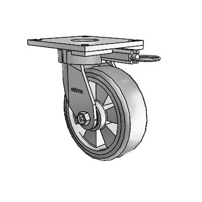 6 Series Kingpinless Casters Top Plate Swivel Caster with 6 x 2 Trans-forma (Flat) Wheel