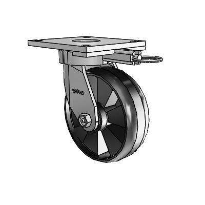 6 Series Kingpinless Casters Top Plate Swivel Caster with 6 x 2 Maxim Wheel