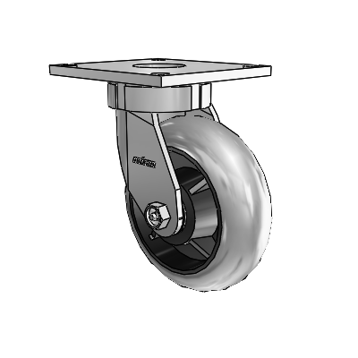 6 Series Kingpinless Casters Top Plate Swivel Caster with 6 x 2 Performa Rubber (Round/Conductive) Wheel