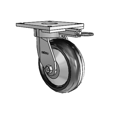 6 Series Kingpinless Casters Top Plate Swivel Caster with 6 x 2 Trans-forma LT (Round) Wheel