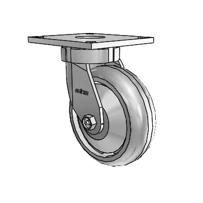 6 Series Kingpinless Casters Top Plate Swivel Caster with 6 x 2 Trans-forma (Round) Wheel