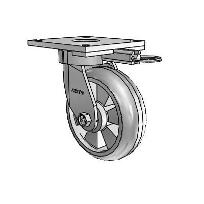 Roulettes sans pivot de la série 6 – Roulette pivotante à plaque supérieure avec roue Trans-forma HD (ronde) 6 x 2