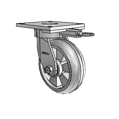 6 Series Kingpinless Casters Top Plate Swivel Caster with 6 x 2 Trans-forma HD (Round) Wheel