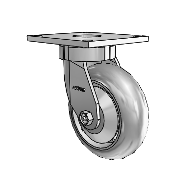 6 Series Kingpinless Casters Top Plate Swivel Caster with 6 x 2 Performa Rubber (Round/Grey) Wheel