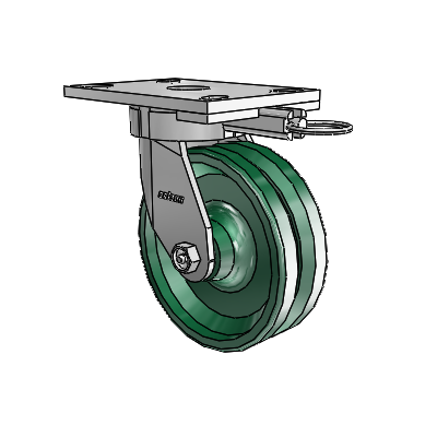 6 Series Kingpinless Casters Top Plate Swivel Caster with 6 x 2 V-Groove Wheel