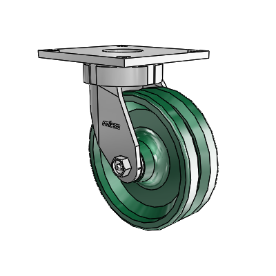 6 Series Kingpinless Casters Top Plate Swivel Caster with 6 x 2 V-Groove Wheel