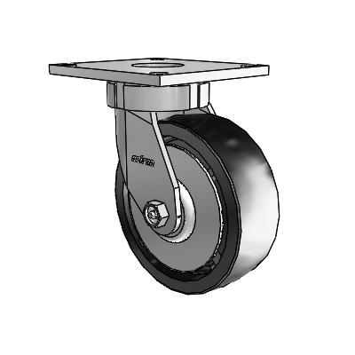 6 Series Kingpinless Casters Top Plate Swivel Caster with 6 x 2 Polyolefin Wheel