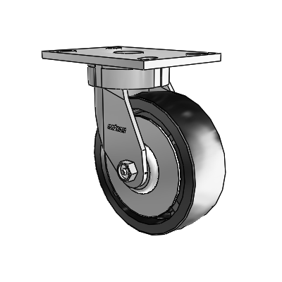 6 Series Kingpinless Casters Top Plate Swivel Caster with 6 x 2 Polyolefin Wheel