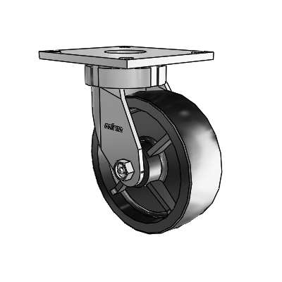 6 Series Kingpinless Casters Top Plate Swivel Caster with 6 x 2 Polyolefin Wheel