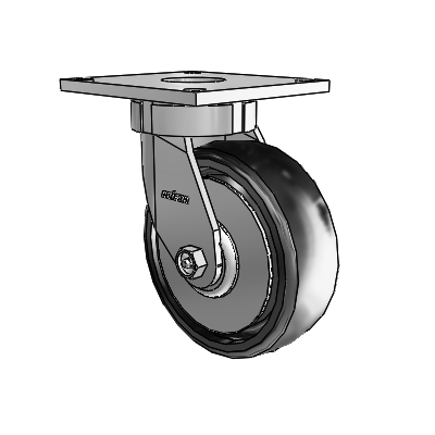 6 Series Kingpinless Casters Top Plate Swivel Caster with 6 x 2 Endura Solid Elastomer Wheel
