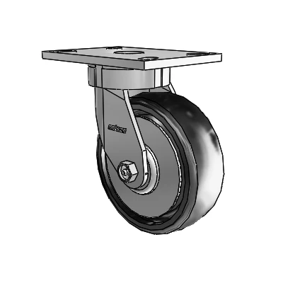 6 Series Kingpinless Casters Top Plate Swivel Caster with 6 x 2 Endura Solid Elastomer Wheel