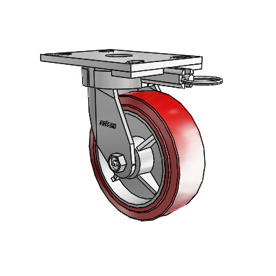 6 Series Kingpinless Casters Top Plate Swivel Caster with 6 x 2 Polyurethane HI-TECH Wheel