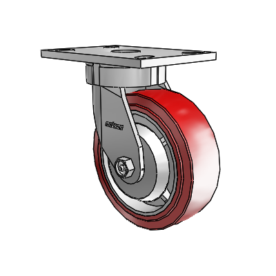 6 Series Kingpinless Casters Top Plate Swivel Caster with 6 x 2 Polyurethane HI-TECH Wheel