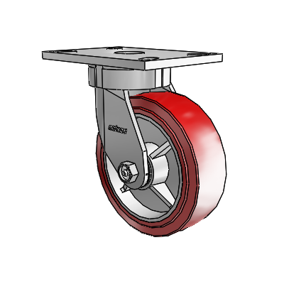 6 Series Kingpinless Casters Top Plate Swivel Caster with 6 x 2 Polyurethane HI-TECH Wheel