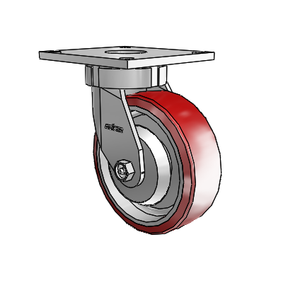 6 Series Kingpinless Casters Top Plate Swivel Caster with 6 x 2 Moldon Polyurethane (Aluminum Core) Wheel