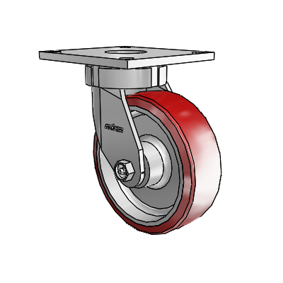 6 Series Kingpinless Casters Top Plate Swivel Caster with 6 x 2 Moldon Polyurethane (Aluminum Core) Wheel