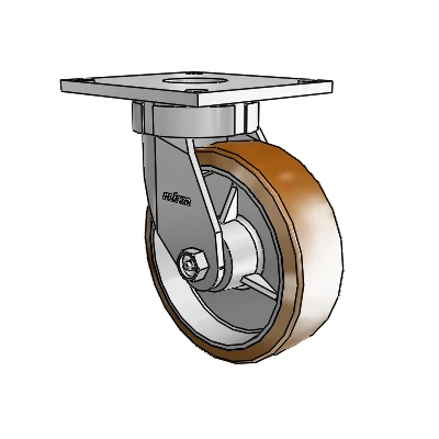 6 Series Kingpinless Casters Top Plate Swivel Caster with 6 x 2 Moldon Nylon (Aluminum Core) Wheel