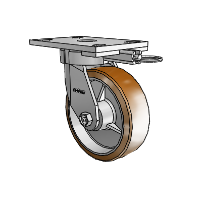 6 Series Kingpinless Casters Top Plate Swivel Caster with 6 x 2 Moldon Nylon (Aluminum Core) Wheel