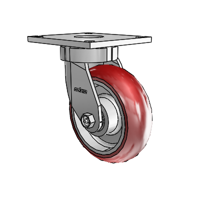 6 Series Kingpinless Casters Top Plate Swivel Caster with 6 x 2 CG Max Maroon Wheel