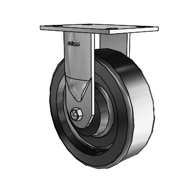6 Series Casters Top Plate Rigid Zinc Caster with 8 x 2.5 Black Phenolic Wheel