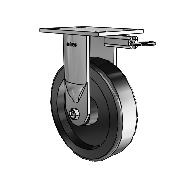 6 Series Kingpinless Casters Top Plate Rigid Caster with 8 x 2 Phenolic Wheel
