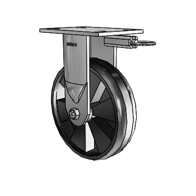 6 Series Kingpinless Casters Top Plate Rigid Caster with 8 x 2 Maxim Wheel