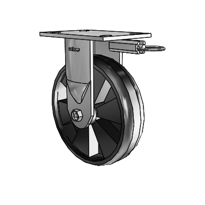 6 Series Kingpinless Casters Top Plate Rigid Caster with 8 x 2 Maxim Wheel