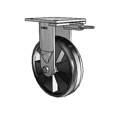 6 Series Kingpinless Casters Top Plate Rigid Caster with 8 x 2 Maxim Wheel