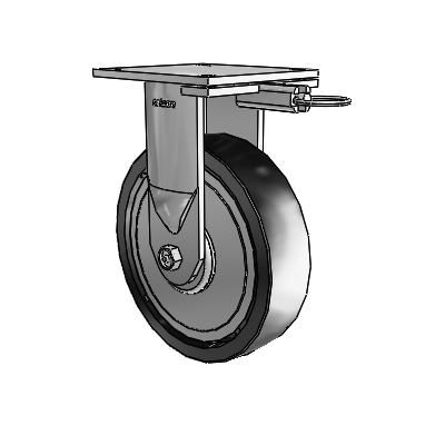 6 Series Kingpinless Casters Top Plate Rigid Caster with 8 x 2 Polyolefin Wheel