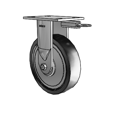 6 Series Kingpinless Casters Top Plate Rigid Caster with 8 x 2 Polyolefin Wheel