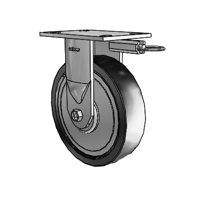 6 Series Kingpinless Casters Top Plate Rigid Caster with 8 x 2 Polyolefin Wheel