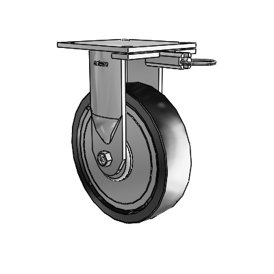 6 Series Kingpinless Casters Top Plate Rigid Caster with 8 x 2 Polyolefin Wheel