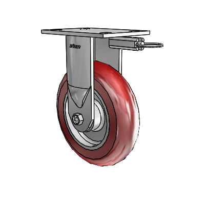 6 Series Kingpinless Casters Top Plate Rigid Caster with 8 x 2 CG Max Maroon Wheel