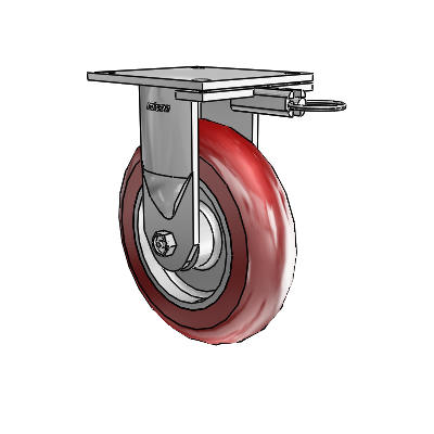 6 Series Kingpinless Casters Top Plate Rigid Caster with 8 x 2 CG Max Maroon Wheel