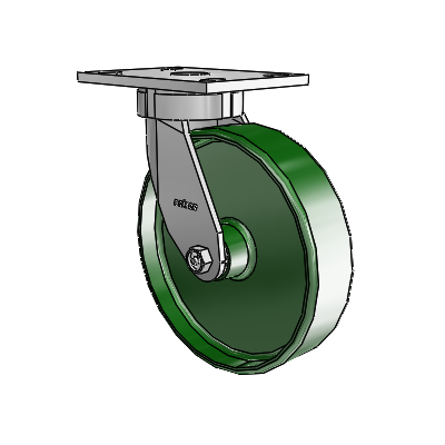 6 Series Kingpinless Casters Top Plate Swivel Caster with 8 x 2 Cast Iron Wheel