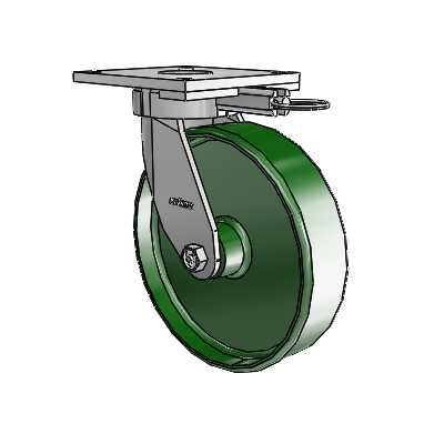 6 Series Kingpinless Casters Top Plate Swivel Caster with 8 x 2 Cast Iron Wheel