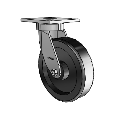 6 Series Kingpinless Casters Top Plate Swivel Caster with 8 x 2 Phenolic Wheel