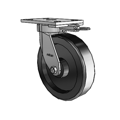 6 Series Kingpinless Casters Top Plate Swivel Caster with 8 x 2 Phenolic Wheel