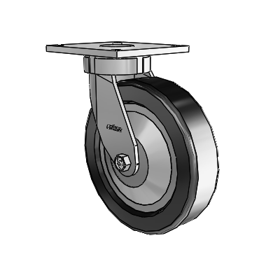 6 Series Kingpinless Casters Top Plate Swivel Caster with 8 x 2 Phenolic Wheel