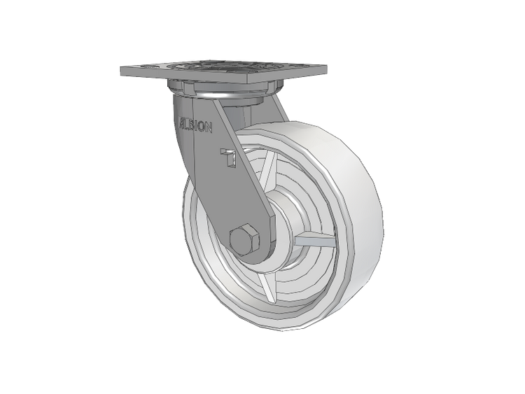 16 Series Top Plate Swivel Caster with 6 x 2 White Nylon NW - White Nylon Wheel