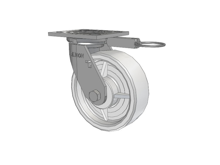 16 Series Top Plate Swivel Caster with 6 x 2 White Nylon NW - White Nylon Wheel