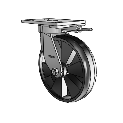 6 Series Kingpinless Casters Top Plate Swivel Caster with 8 x 2 Maxim Wheel