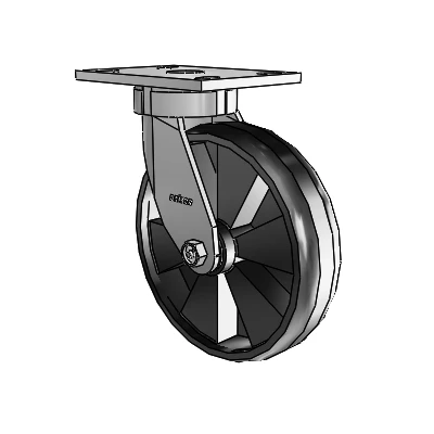 6 Series Kingpinless Casters Top Plate Swivel Caster with 8 x 2 Maxim Wheel