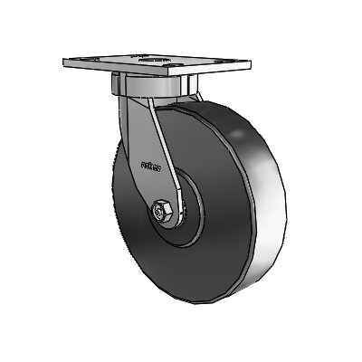 6 Series Kingpinless Casters Top Plate Swivel Caster with 8 x 2 Commander HD Wheel