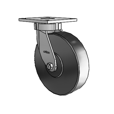 6 Series Kingpinless Casters Top Plate Swivel Caster with 8 x 2 Commander HD Wheel