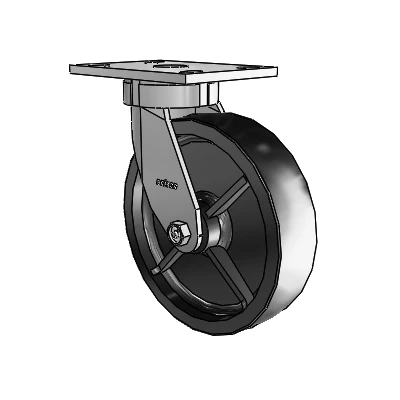 6 Series Kingpinless Casters Top Plate Swivel Caster with 8 x 2 Polyolefin Wheel